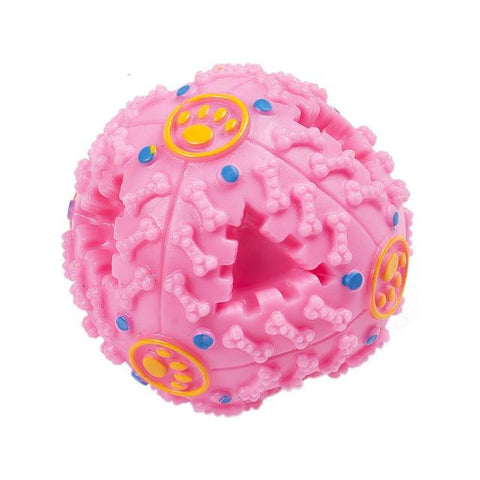 Puppy Dog Cat Food Dispenser Ball Silicone Sound Pet Dog